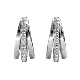 Round Cut Cubic Zirconia in 925 Sterling Silver Earrings 3