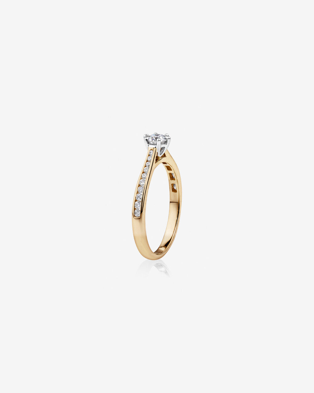 Stunning 0.48 CT Round Moissanite Engagement Ring in Pave Design 3