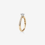 Stunning 0.48 CT Round Moissanite Engagement Ring in Pave Design 3