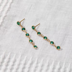 2.5 TCW Round Emerald Lab Made Diamond-May Birthstone Drop Earrings 3