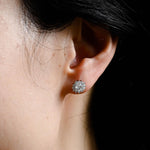 1.20 TCW Round Cut Moissanite Halo Stud Earrings in Gold 4