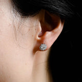 1.20 TCW Round Cut Moissanite Halo Stud Earrings in Gold 4