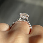 Stunning 2.50 CT Princess Moissanite Engagement Ring with Hidden Halo & Pave Design 3