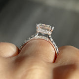 Stunning 2.50 CT Princess Moissanite Engagement Ring with Hidden Halo & Pave Design 3