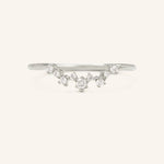 Stunning 0.3 TCW Round Moissanite Stones Curved Wedding Band 3