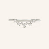 Stunning 0.3 TCW Round Moissanite Stones Curved Wedding Band 3