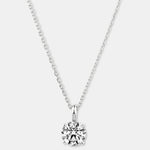 Round Cut Cubic Zirconia in 925 Sterling Silver Necklace 1