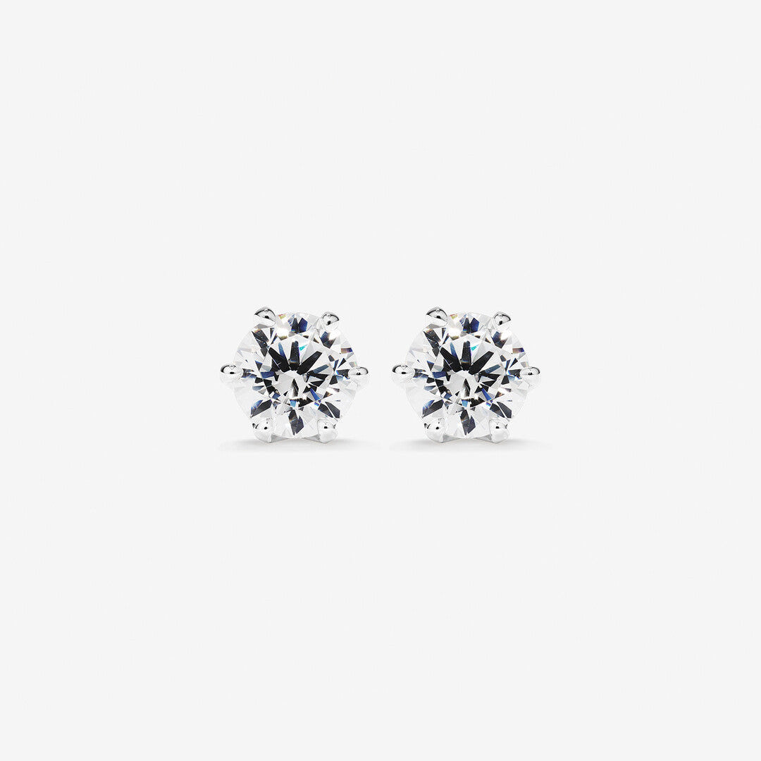 Round Cut Cubic Zirconia in 925 Sterling Silver Earrings 2