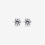 Round Cut Cubic Zirconia in 925 Sterling Silver Earrings 2