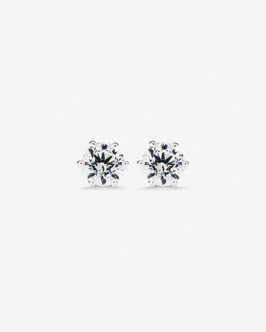 Round Cut Cubic Zirconia in 925 Sterling Silver Earrings 2