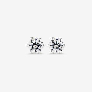 Round Cut Cubic Zirconia in 925 Sterling Silver Earrings