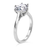 Round Cut Solitaire Style Cubic Zirconia in 925 Sterling Silver Ring 4