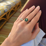 0.08 TCW Round Emerald Lab Made Diamond- May Birthstone Engagement Ring 6