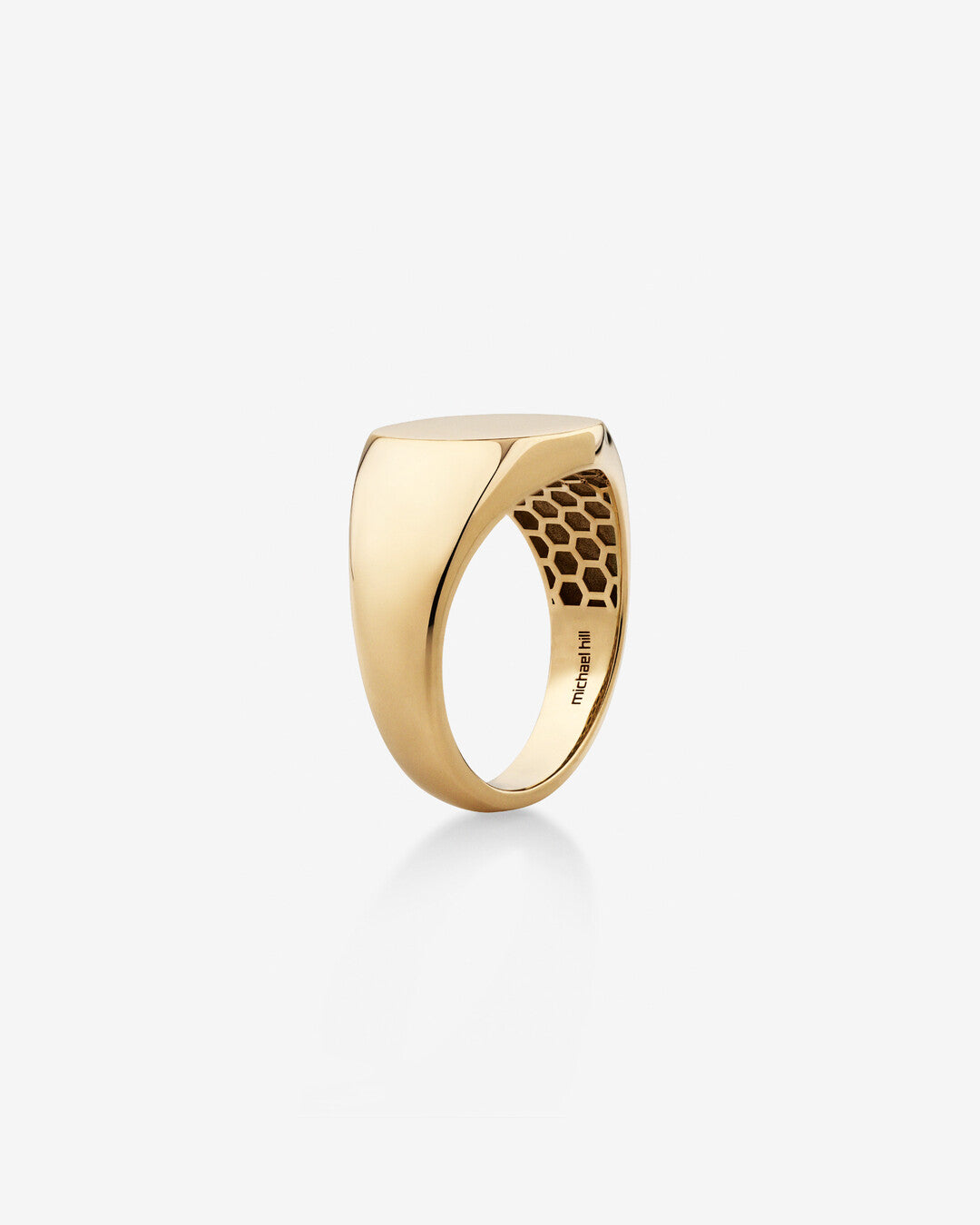 Oval Signet Men's Wedding Band in Solid Gold 3