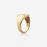 Oval Signet Men's Wedding Band in Solid Gold 3