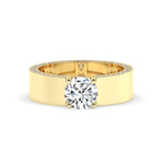 Stunning 1.0 CT Round Moissanite Men's Wedding Band with Solitaire & Hidden Diamond Design 4
