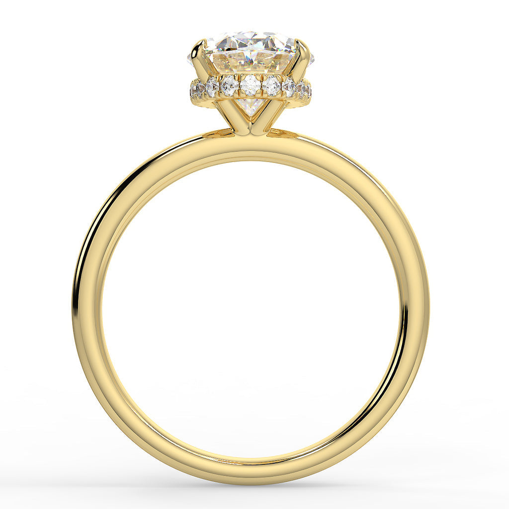 Stunning 2.11 CT Oval Moissanite Engagement Ring with Hidden Halo Design 3