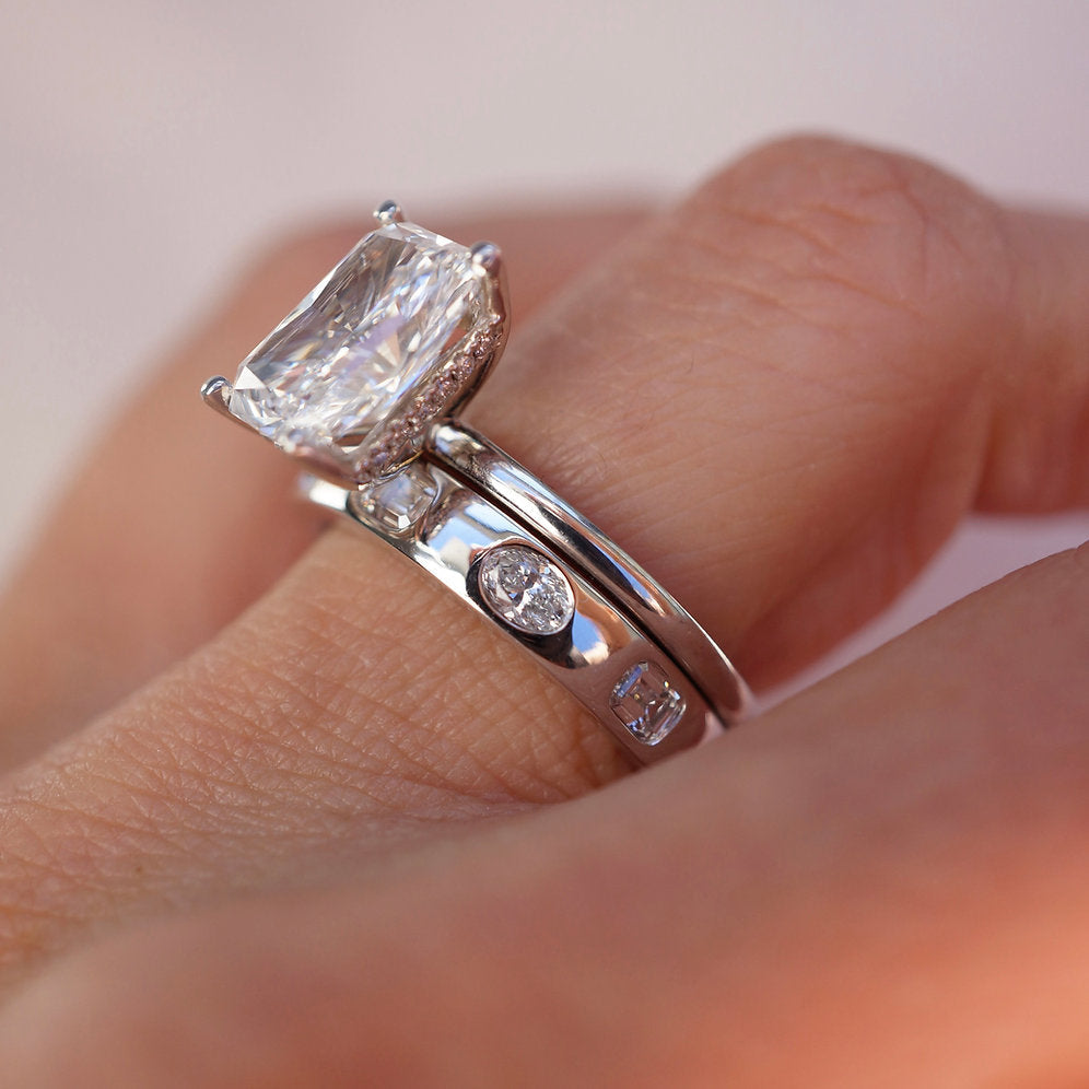 Stunning 0.2 TCW Marquise Moissanite Stones in Full Eternity Wedding Bands 3