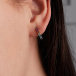 1.08 TCW Round Aquamarine Lab Made Diamond- March Birthstone Hoops 7