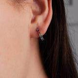 1.08 TCW Round Aquamarine Lab Made Diamond- March Birthstone Hoops 7
