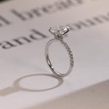 Stunning 1.0 - 2.0 CT Marquise Moissanite Engagement Ring with Pave Design 5