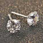Round Cut Cubic Zirconia in 925 Sterling Silver Earrings 7