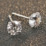 Round Cut Cubic Zirconia in 925 Sterling Silver Earrings 7
