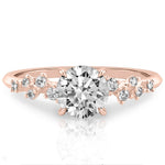 Stunning 1.0- 2.0 CT Round Moissanite Engagement Ring with Cluster Design 7