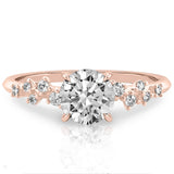 Stunning 1.0- 2.0 CT Round Moissanite Engagement Ring with Cluster Design 7