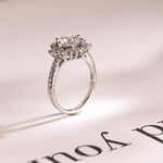 Stunning 0.5 - 1.5 CT Round Moissanite Engagement Ring with Cluster Design 5