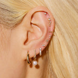 1.0 TCW Baguette Cut Moissanite Huggies Earrings in Gold 11