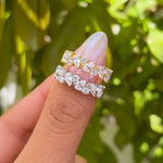 Stunning 0.4 TCW Round and Pear Moissanite Stones Half Eternity Wedding Band 8