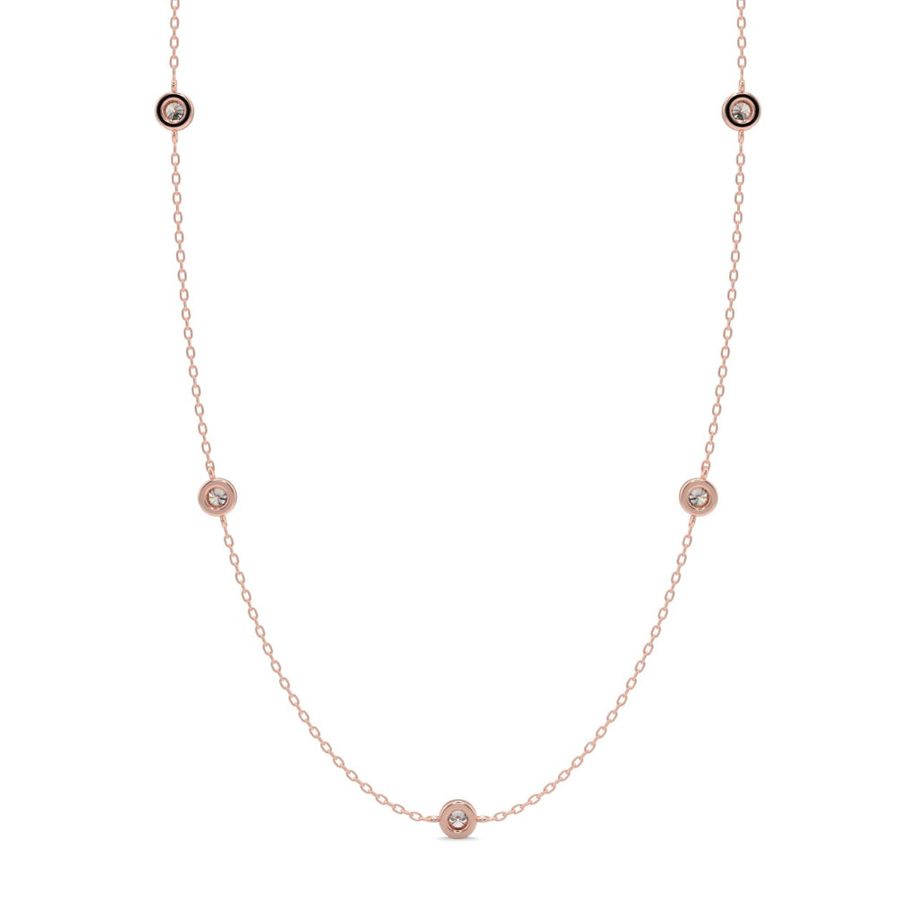 1.50 CT Round Moissanite Diamond Bezel Pendant Necklace in Solid Gold 8