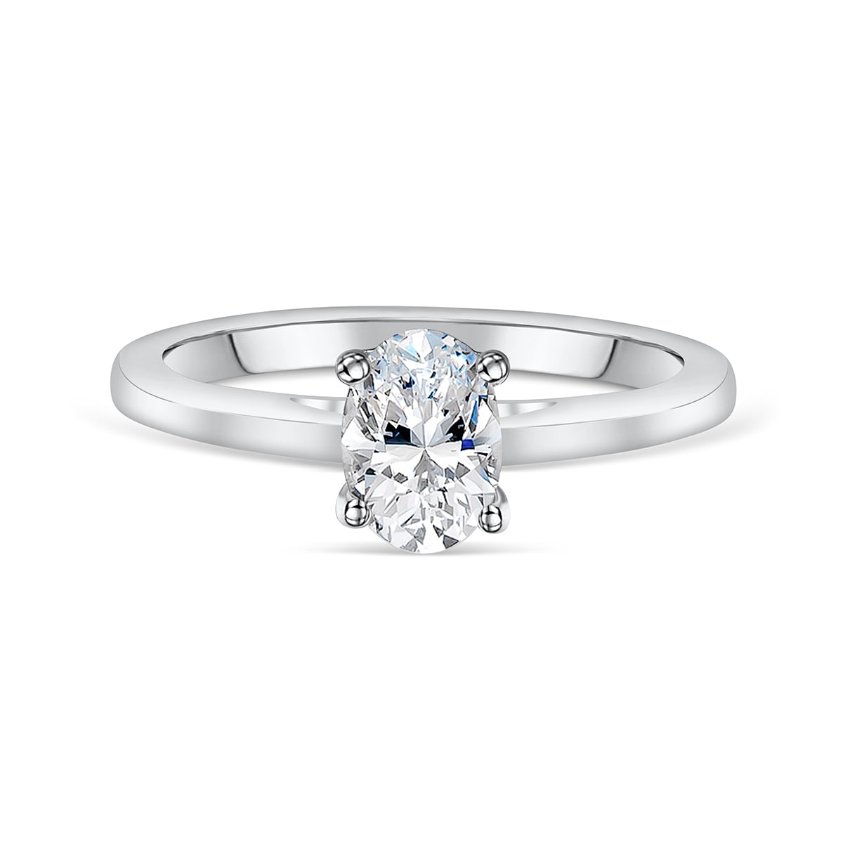 Stunning 1.0 CT Oval Moissanite Engagement Ring in Solitaire Design 1