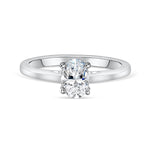 Stunning 1.0 CT Oval Moissanite Engagement Ring in Solitaire Design 1