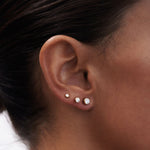 0.20 TCW Round Cut Moissanite Bezel Earrings in Gold 2