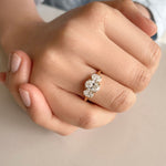 Stunning 0.6 CT Oval Moissanite Stones Three Stones Wedding Band 7