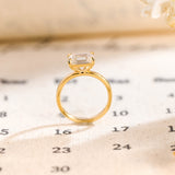 Stunning 1.0 CT Emerald Moissanite Engagement Ring with Solitaire Design 7