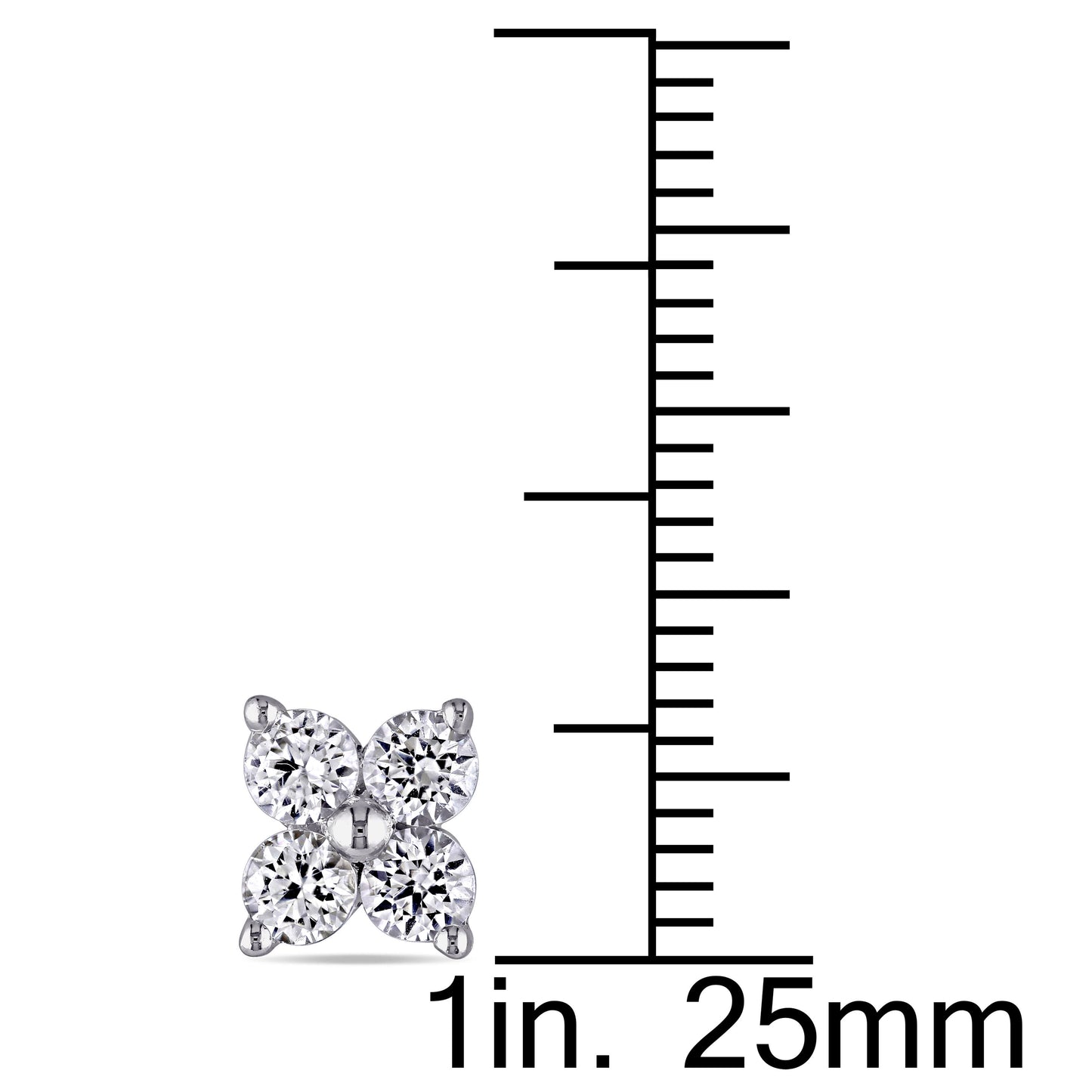 Round Cut Cubic Zirconia in 925 Sterling Silver Earrings 2