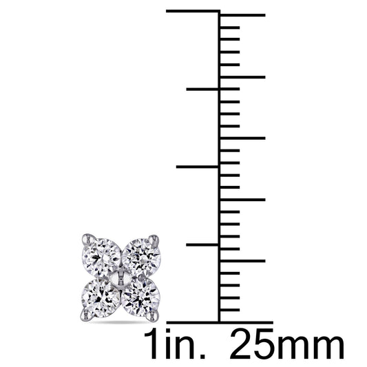 Round Cut Cubic Zirconia in 925 Sterling Silver Earrings 2