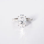 Stunning 3.50 CT Oval Cut Moissanite Engagement Ring with Hidden Halo & Pave Design 1