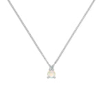 0.41 TCW Round Opal Lab Made Diamond- October Birthstone Necklace 7