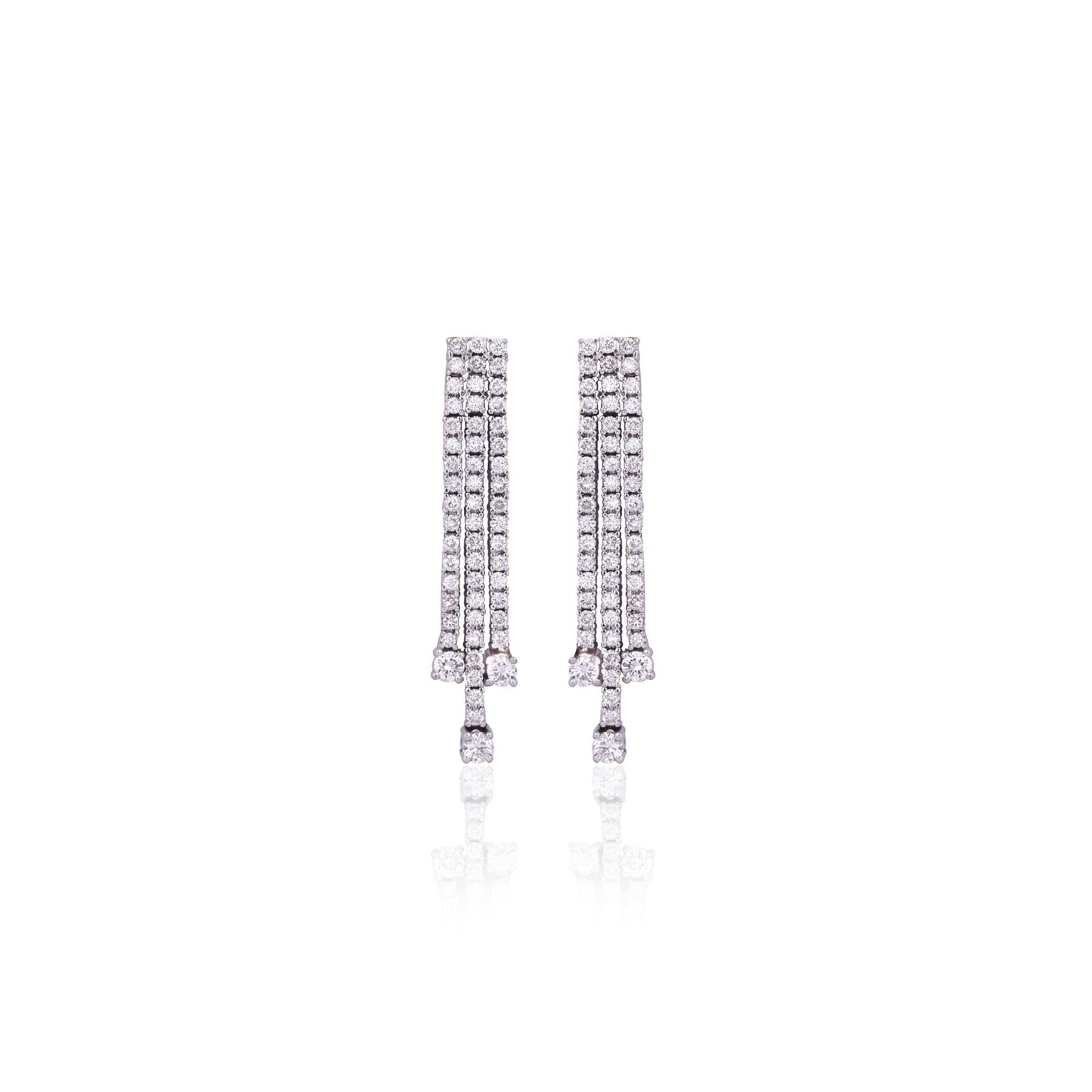 1.60 TCW Round Cut Moissanite Dangle Earrings in Gold 1