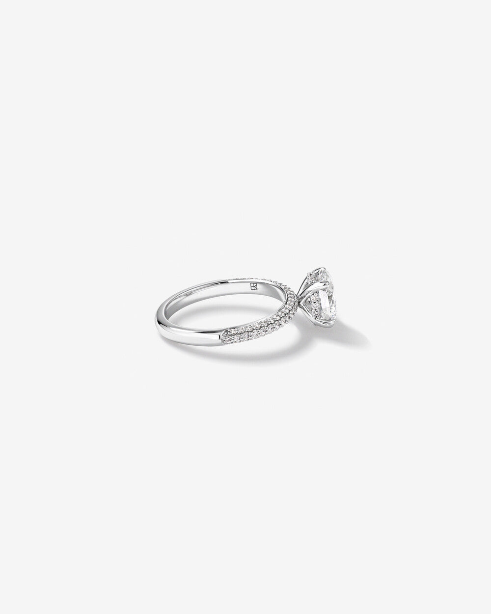 Stunning 1.95 CT Oval Moissanite Engagement Ring with Pave and Hidden HaloDesign 4