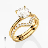 1.50 CT Round Cut Moissanite Bridal Ring Set with Round Wedding Bands 2