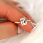 Stunning 2.6 CT Emerald Moissanite Engagement Ring with Pave Design 4