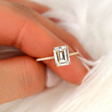 Stunning 2.6 CT Emerald Moissanite Engagement Ring with Pave Design 4