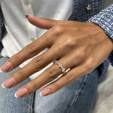 Stunning 0.96 CT Round Moissanite Stones Cluster Wedding Bands 2
