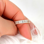 Stunning 1.5 TCW Emerald Moissanite Stones Half Eternity  Wedding Bands 4