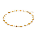 4.5 TCW Round Citrine Lab Made Diamond- November Birthstone Bracelet 4